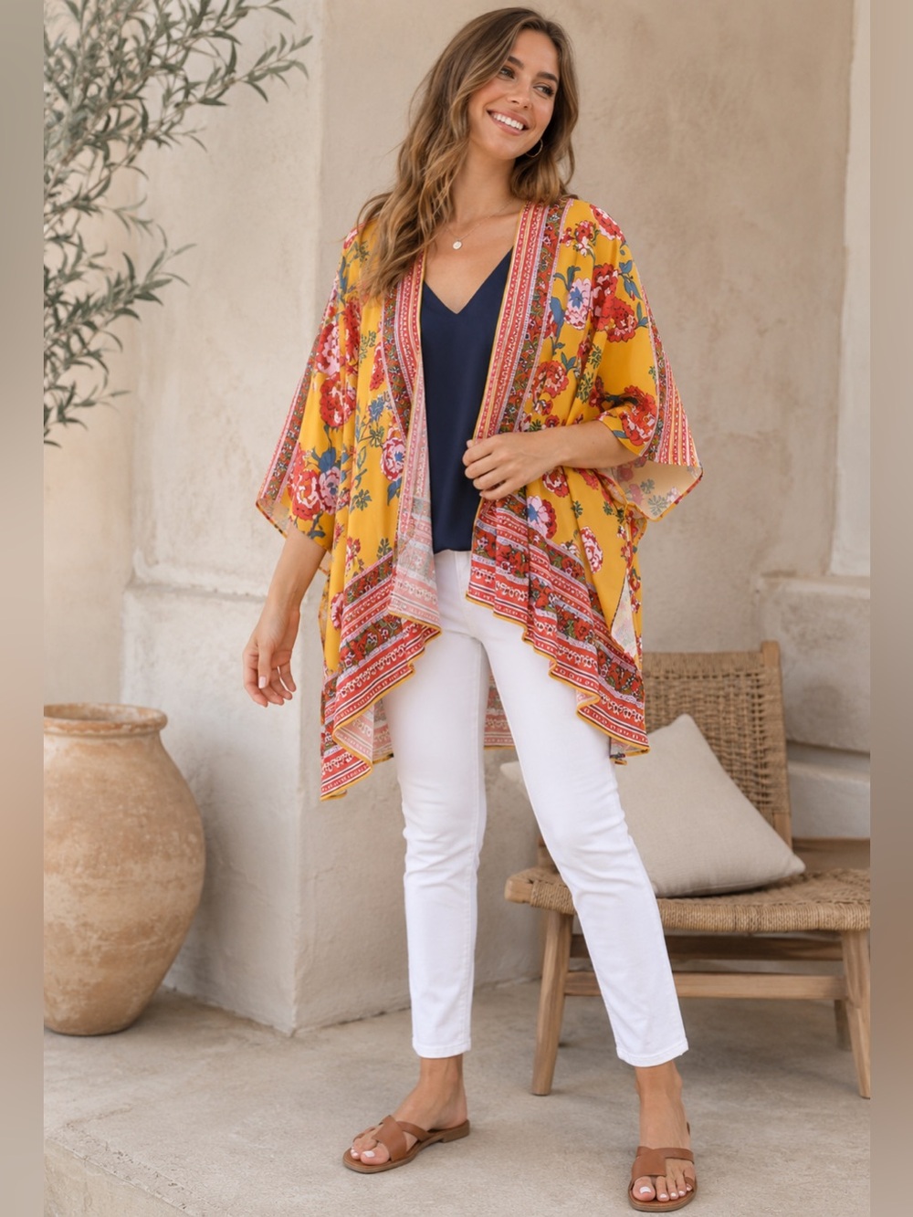 Umgee Plus Floral Kimono Cardigan Size XL/1X